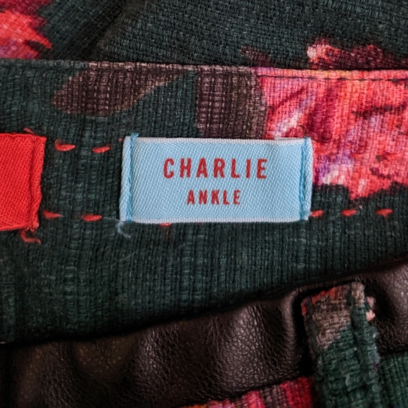 Cartonnier Green Floral Charlie Ankle Pants Size 2 - Picture 4 of 7